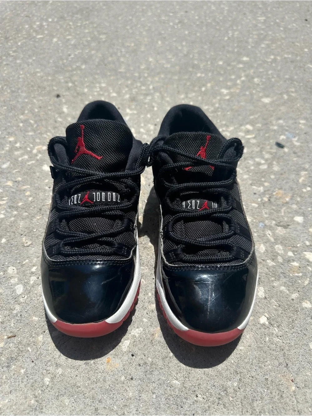 Nike Boys Air Jordan 11 FV5116-006 Black Leather Lace-Up Sneakers Size 2.5Y
